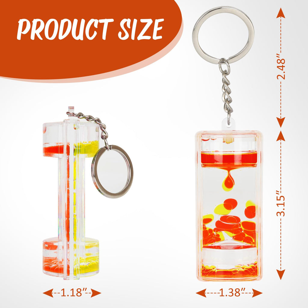 KongLam Liquid Motion Bubbler Keychains (4-Pack) - Colorful Hourglass Timers for Stress Relief