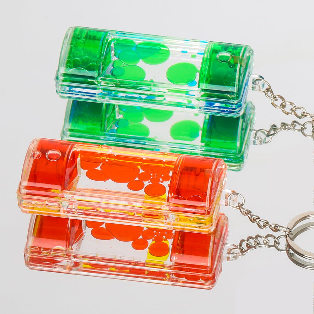 KongLam Liquid Motion Bubbler Keychains (4-Pack) - Colorful Hourglass Timers for Stress Relief