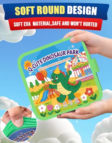 K'ONLE Reusable Water Coloring Book – 10 Dinosaur Pages, Mess-Free Fun for Toddlers Ages 3–6