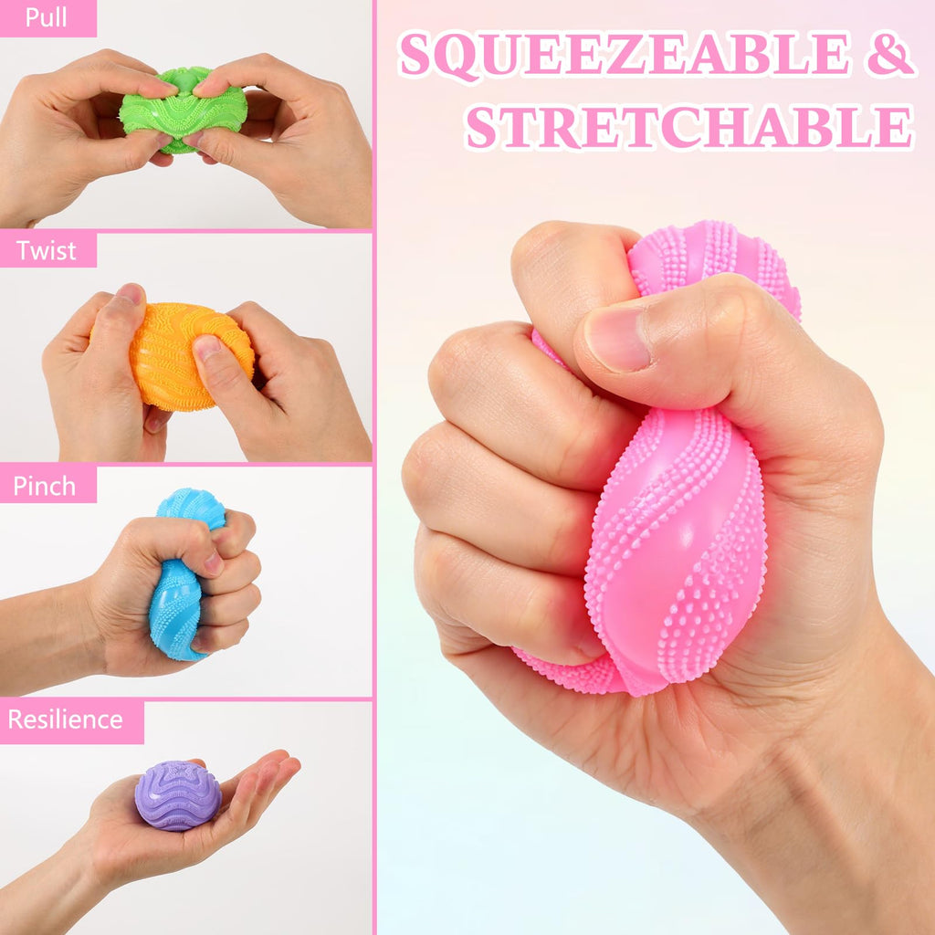 KOSIMI Fuzz Ball Pink Squishy Stress Ball – Soft Fidget Toy for Anxiety Relief and Focus