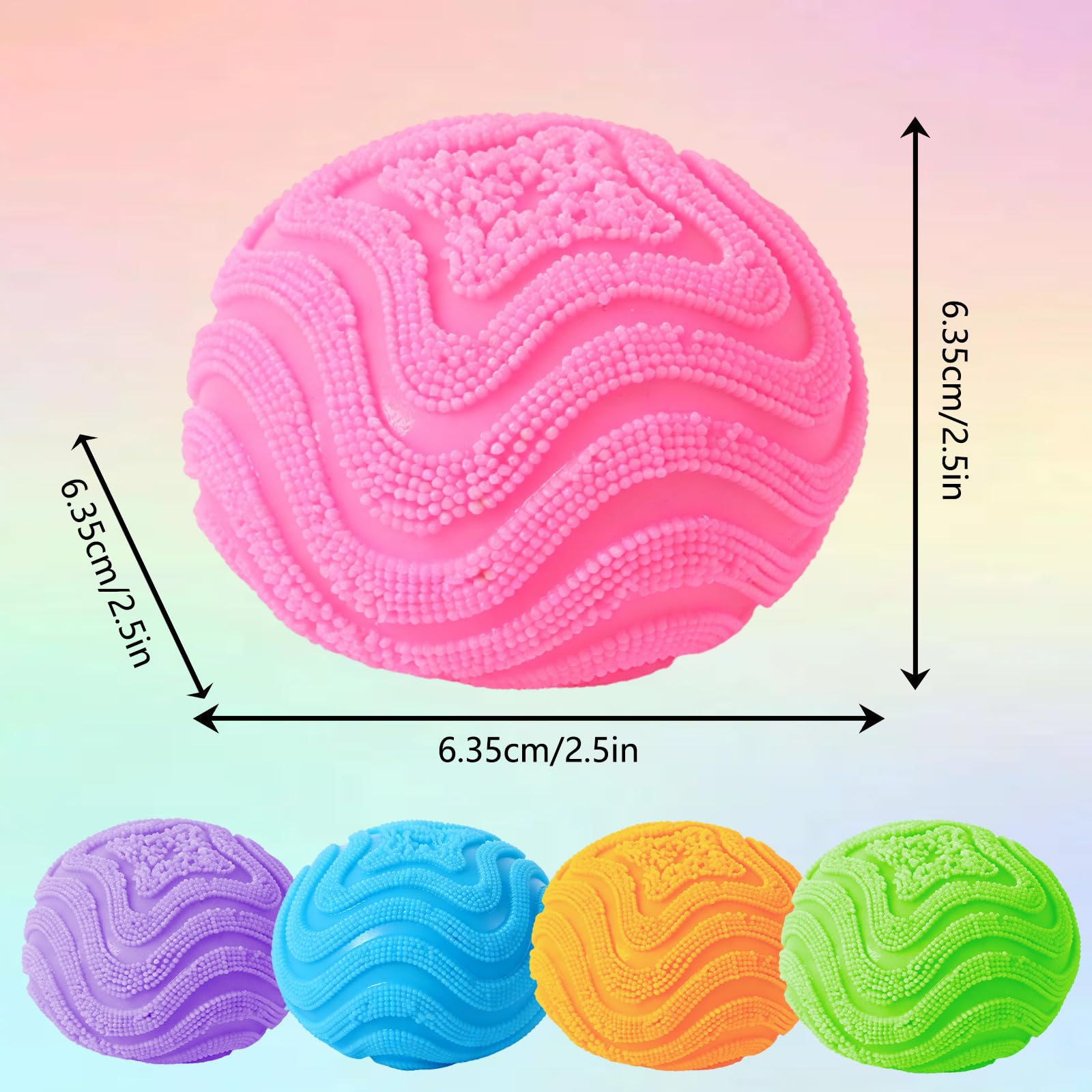 KOSIMI Fuzz Ball Pink Squishy Stress Ball – Soft Fidget Toy for Anxiety Relief and Focus