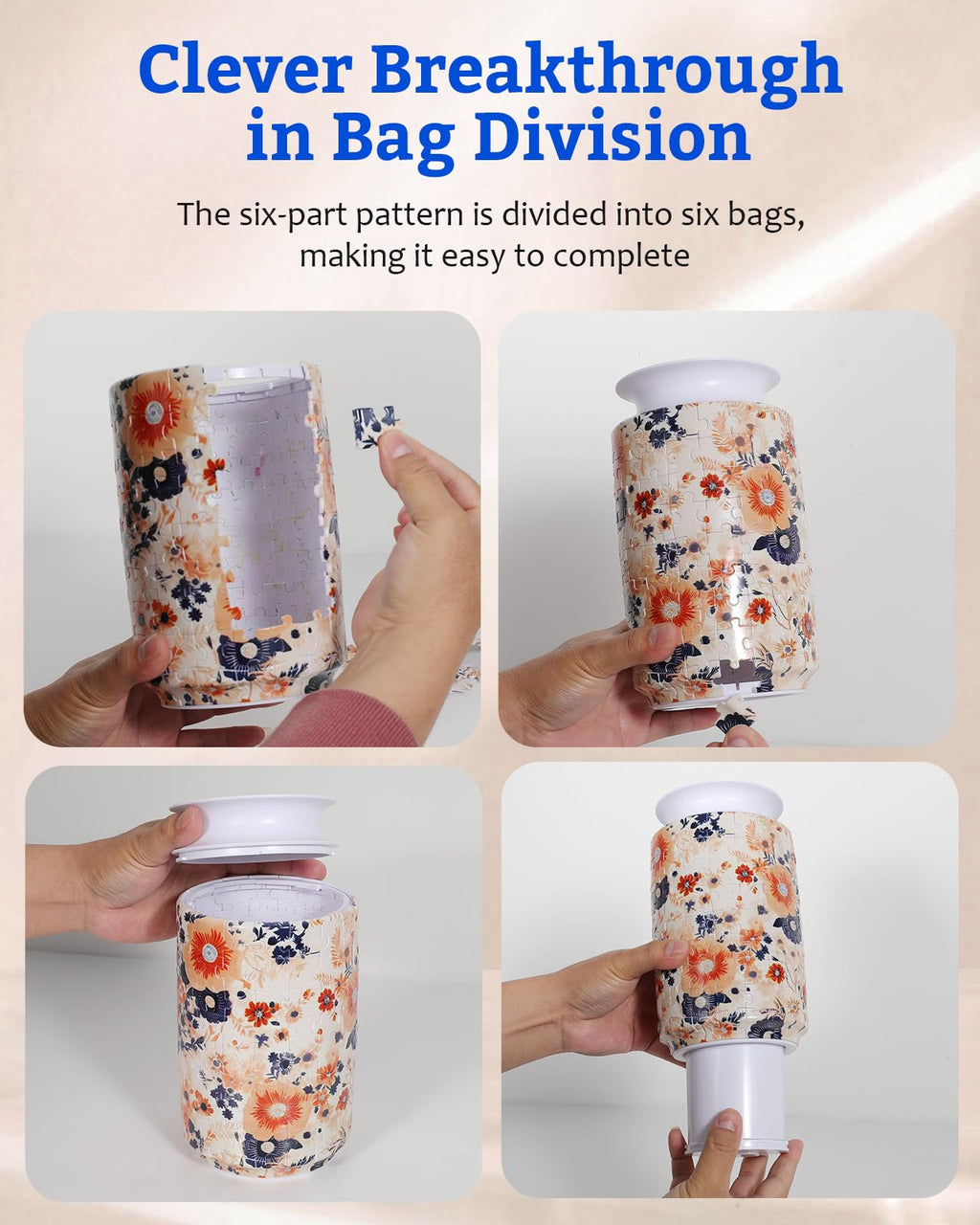 KOSTBAR 3D Puzzle Vase - 162-Piece Plastic Puzzle for Adults, UV Printed, Removable Water Cup, Unique Mother's Day Gift