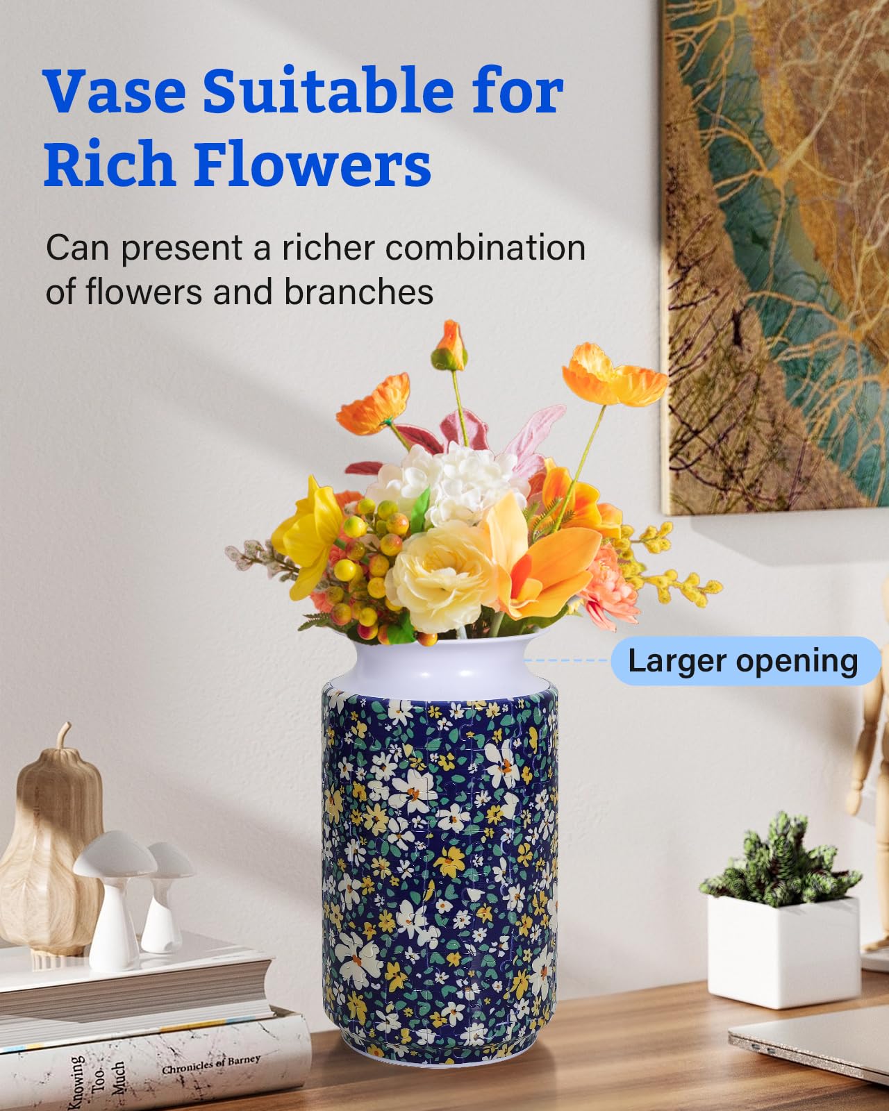 KOSTBAR 3D Puzzle Vase - 162 Pieces, UV Printed, Arc Splicing, Wide Mouth, Removable Water Cup - Unique Gift for Mother's Day