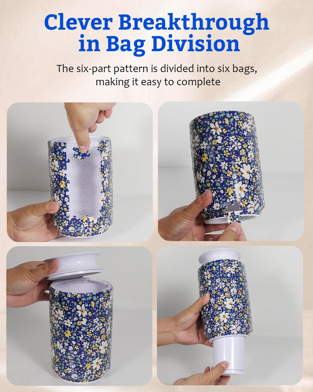 KOSTBAR 3D Puzzle Vase - 162 Pieces, UV Printed, Arc Splicing, Wide Mouth, Removable Water Cup - Unique Gift for Mother's Day
