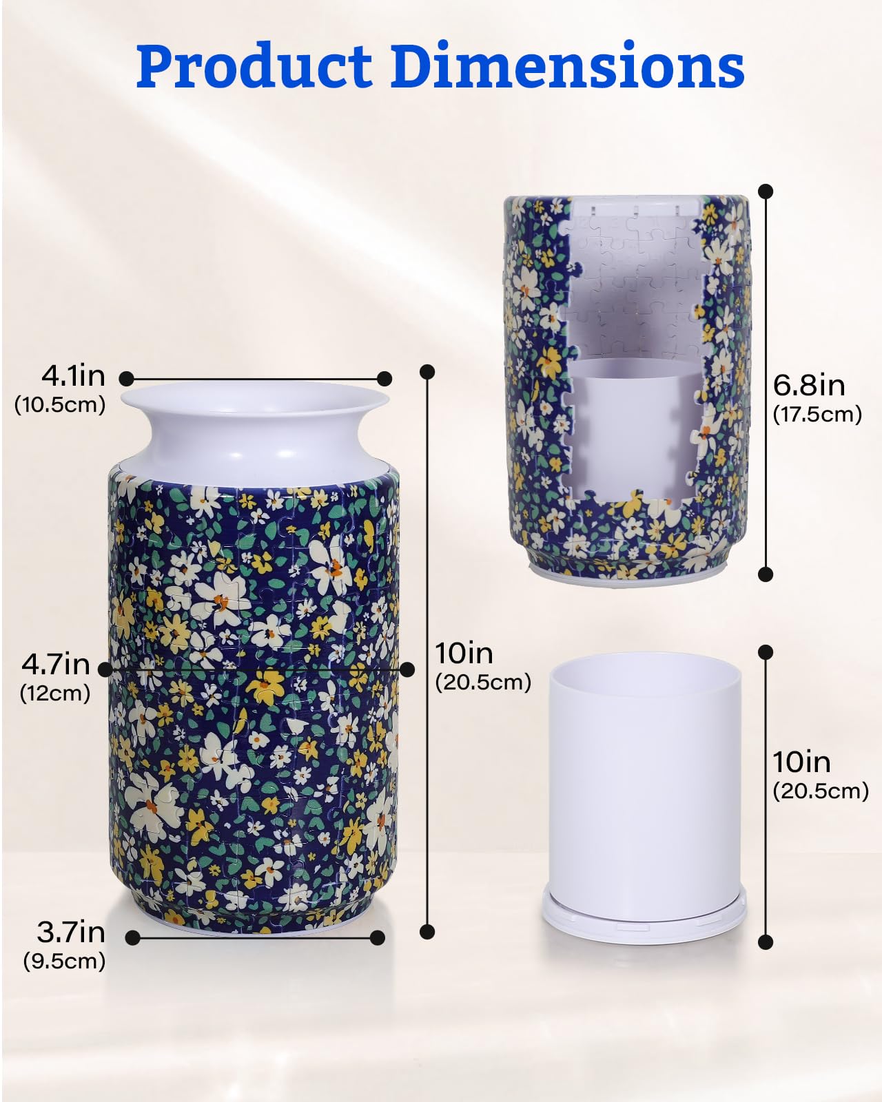 KOSTBAR 3D Puzzle Vase - 162 Pieces, UV Printed, Arc Splicing, Wide Mouth, Removable Water Cup - Unique Gift for Mother's Day