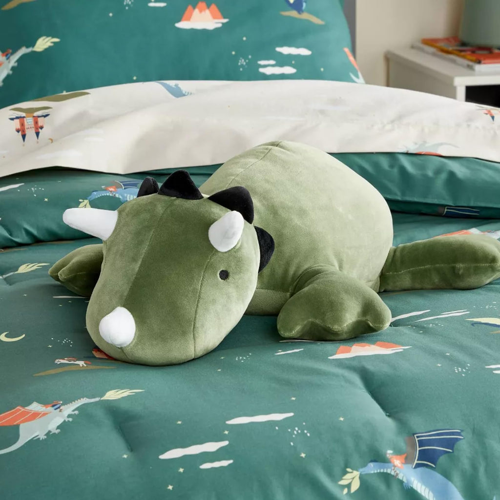 KOWSI 16" Green Triceratops Microwavable Heating Pad - Weighted Plush with Lavender