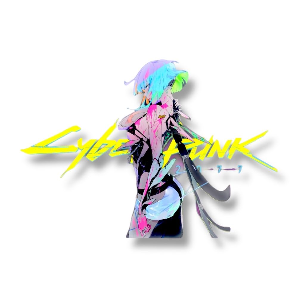 KOZUKI Cyberpunk Edgerunners Lucy Reflective Vinyl Decal – Waterproof, Removable, 8x3 inches