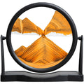 KPNUWN Moving Sand Art Round Glass Quicksand Painting - 8 Inch Orange Desktop Decorative 3D Hourglass