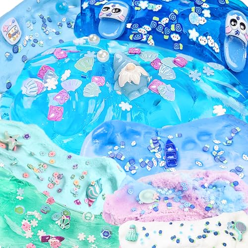 KUALUDJIT 8-Pack Butter Slime Kit - Non-Sticky Stretchy Slime for Kids, Party Favors, Stress Relief Toy