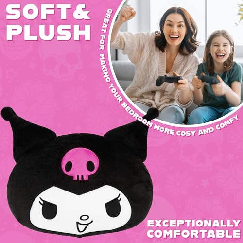 Kuromi Plush Cushion Pillow - 12.4x11 Inch Sanrio Kawaii Throw Pillow by Get Trend