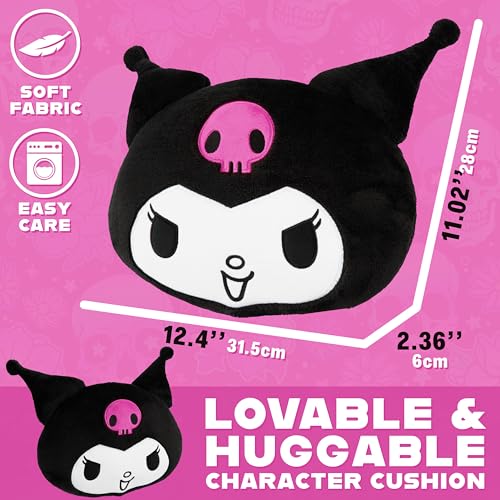 Kuromi Plush Cushion Pillow - 12.4x11 Inch Sanrio Kawaii Throw Pillow by Get Trend