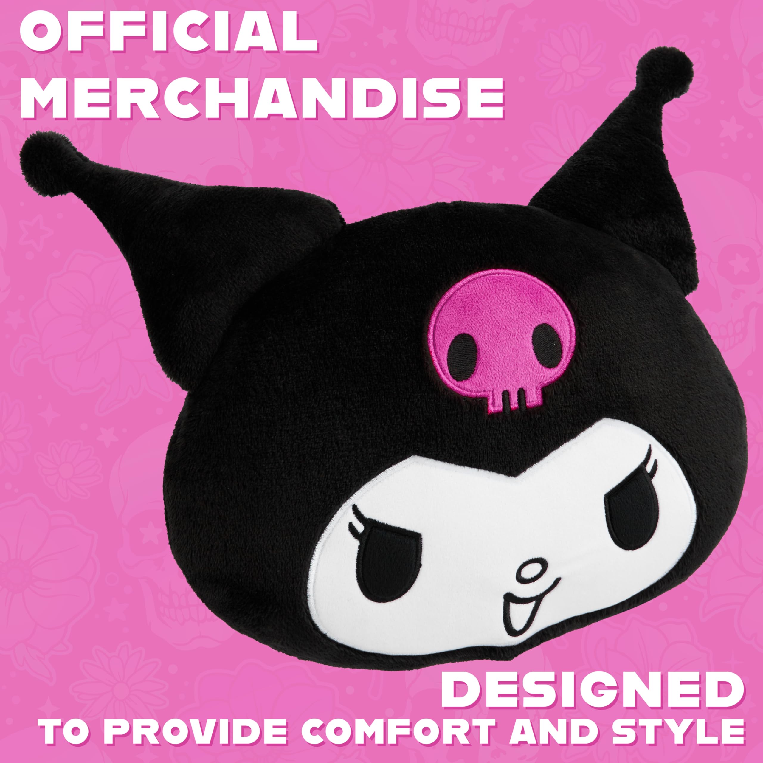 Kuromi Plush Cushion Pillow - 12.4x11 Inch Sanrio Kawaii Throw Pillow by Get Trend