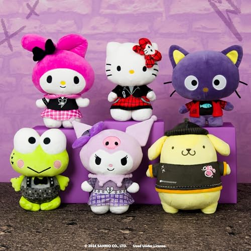 Kuromi Punks Plush (8 inches) - Jazwares Sanrio Hello Kitty and Friends Series 2, Officially Licensed, Ages 6+