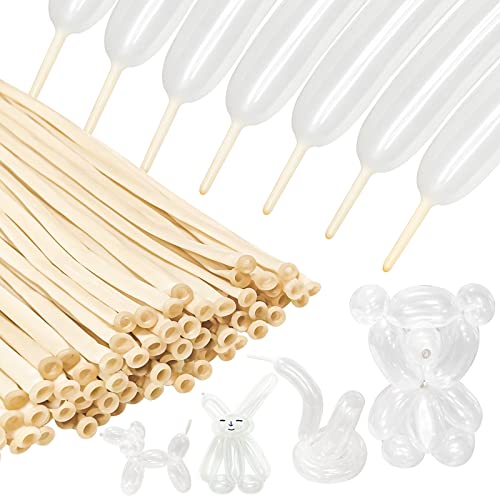 KUULBELA 260 Clear Latex Balloons – 100 Pack for Animal Balloons & Party Decor