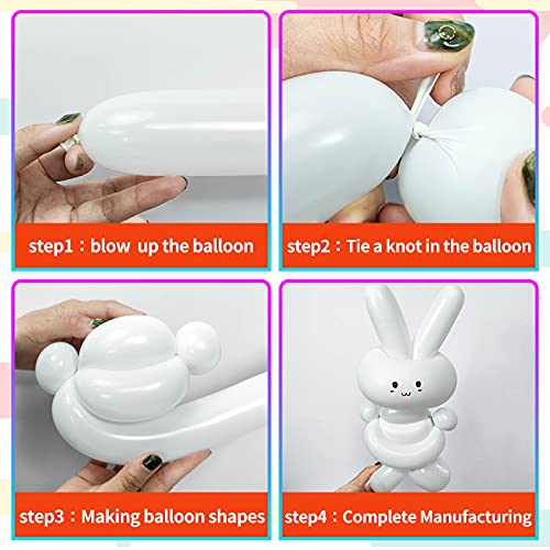 KUULBELA 260 Clear Latex Balloons – 100 Pack for Animal Balloons & Party Decor