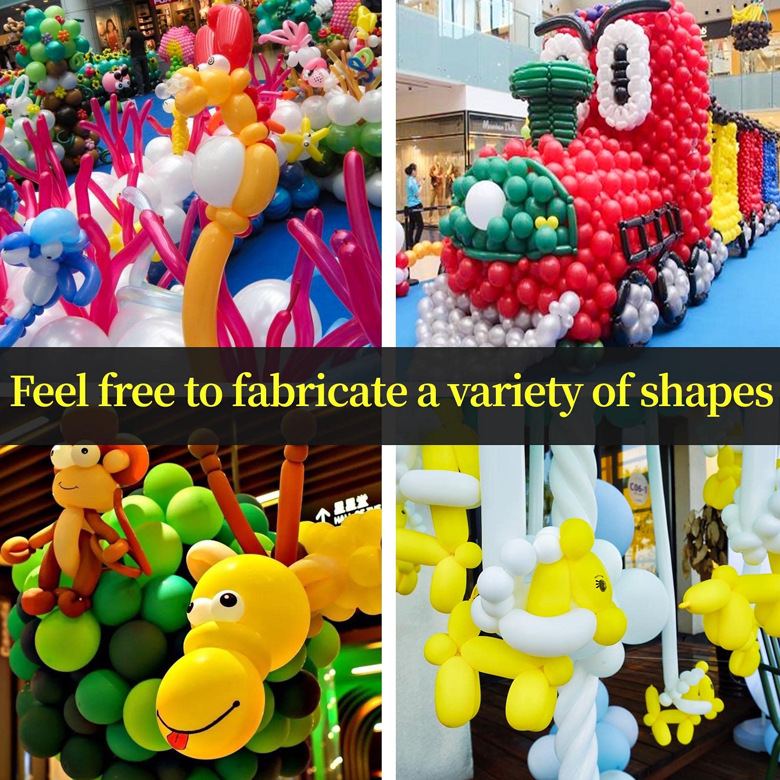 KUULBELA 260 Clear Latex Balloons – 100 Pack for Animal Balloons & Party Decor