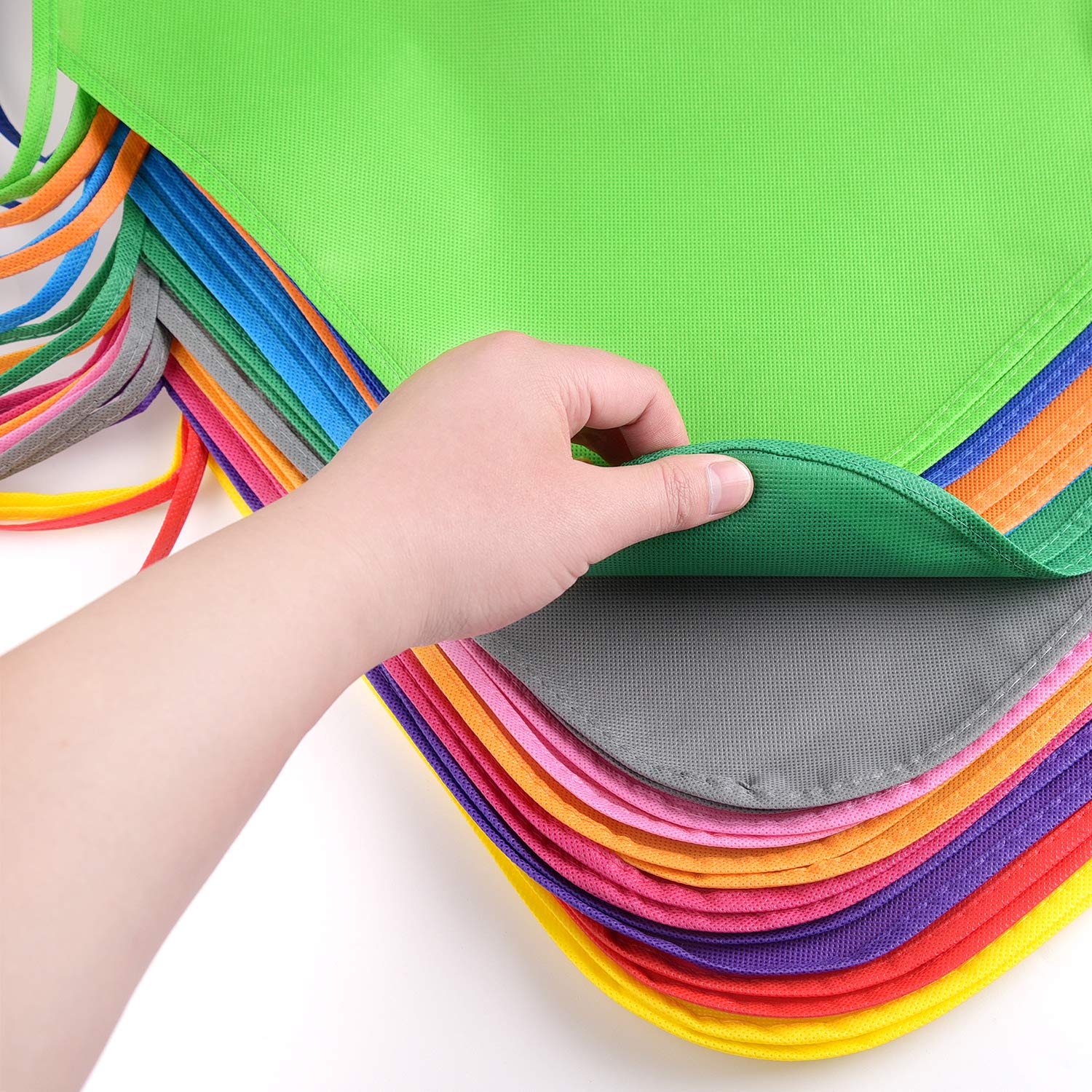 KUUQA Kids Aprons Bulk Pack - Non-Woven Art Smocks for Painting, Cooking & Classroom Activities (16-40 Pieces)