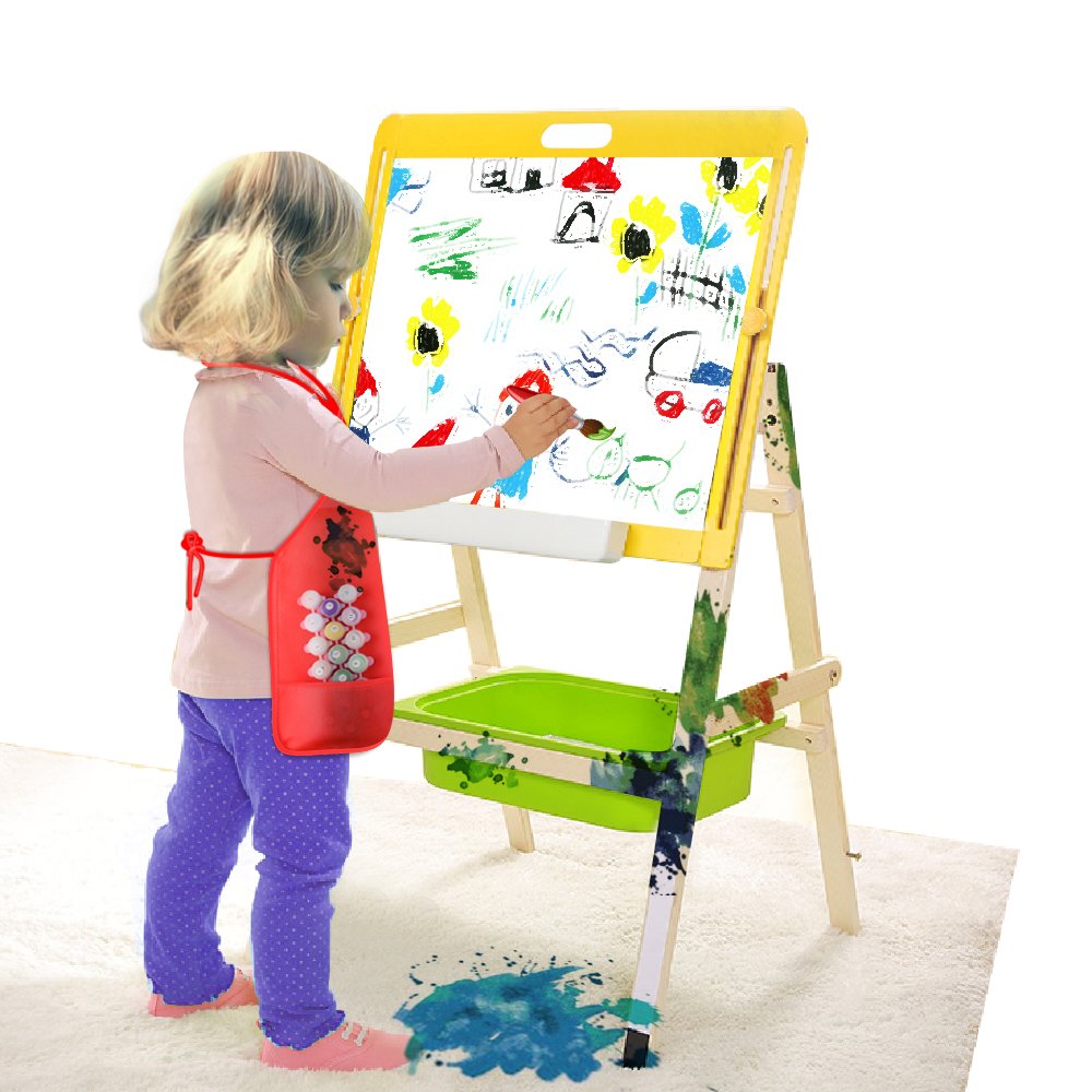 KUUQA Kids Art Apron Bulk - Non-Woven Smock with Pockets, BPA Free, Ages 3-7
