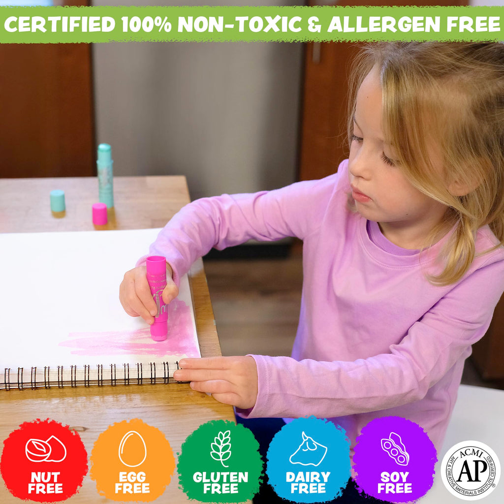 Kwik Stix 12-Color Solid Tempera Paint Sticks – Washable, Quick-Dry, Non-Toxic for Kids