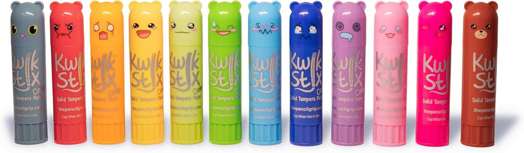Kwik Stix Cuties: 12 Kawaii Washable Paint Sticks – Non-Toxic, Quick-Drying Solid Tempera for Kids