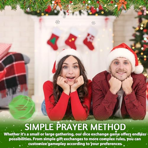 kykake Santa Swap Gift Exchange Dice - 3-Inch Cube with 12 Sides for Family Christmas Party Games