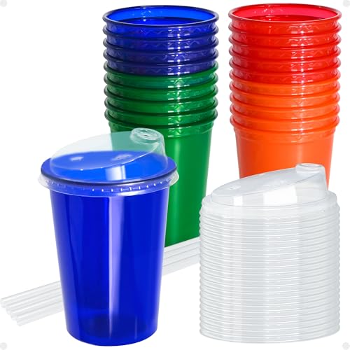 L LIKED 12 oz Sippy Cups 20-Pack: Spill-Proof, BPA-Free, Assorted Colors