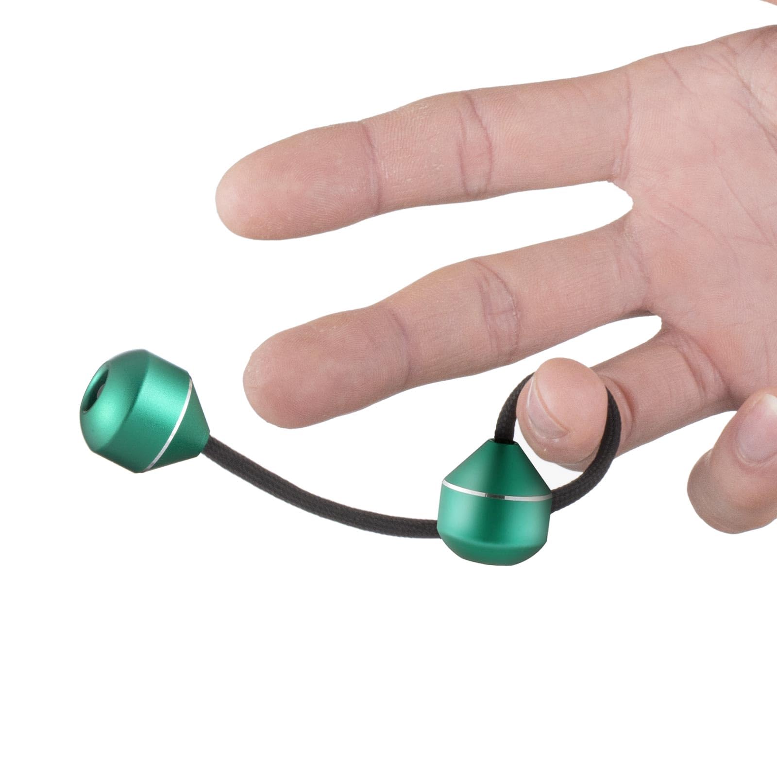 L-Shizuku UFO Begleri Fidget Beads – Aluminum Alloy Skill Toy with Extra Rope (Green)