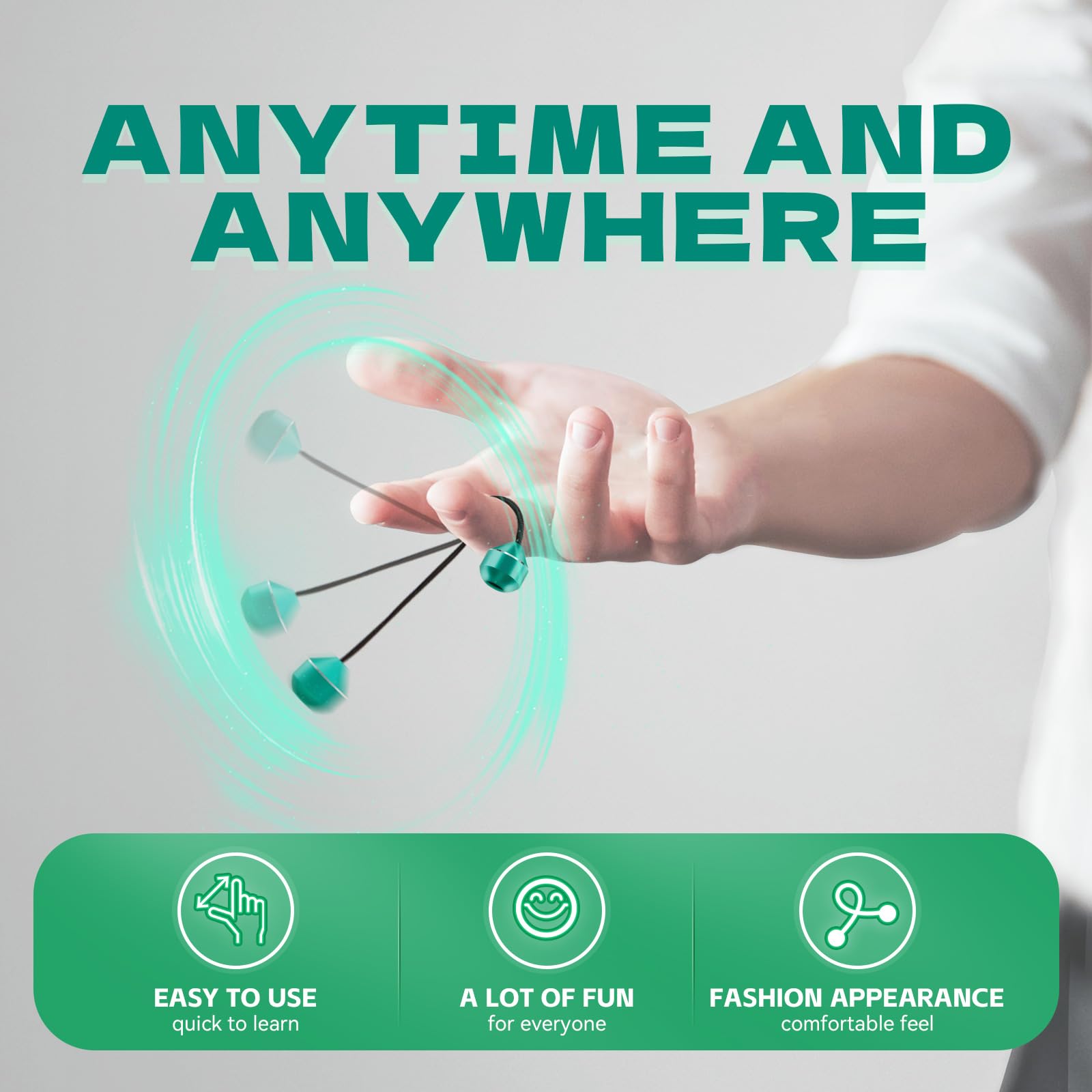 L-Shizuku UFO Begleri Fidget Beads – Aluminum Alloy Skill Toy with Extra Rope (Green)