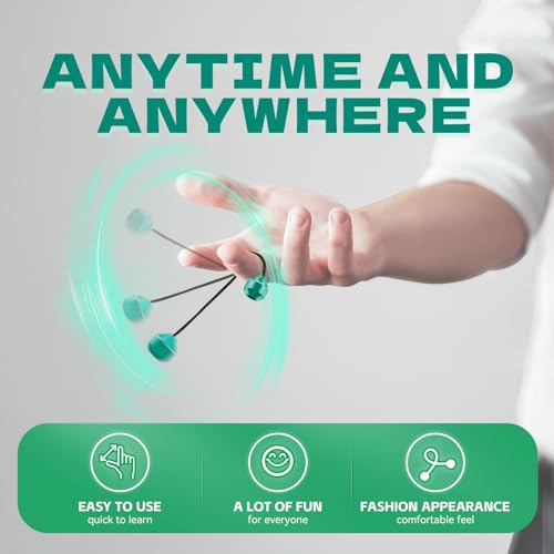 L-Shizuku UFO Begleri Fidget Beads – Aluminum Alloy Skill Toy with Extra Rope (Green)