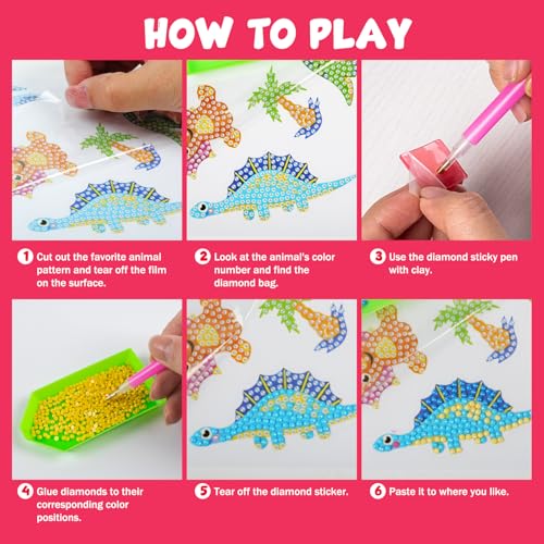Labeol Diamond Art Kit for Kids Ages 6–12 – Butterfly Craft Stickers DIY