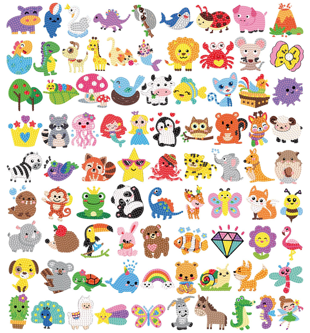 Labeol Diamond Art Kits for Kids Ages 6-12 – Easy DIY Sticker Craft by Numbers (Colorful Animal)