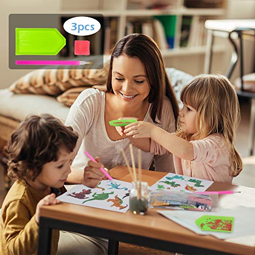 Labeol Dinosaur Diamond Art Kit for Kids Ages 6–12 – Easy DIY Craft Stickers