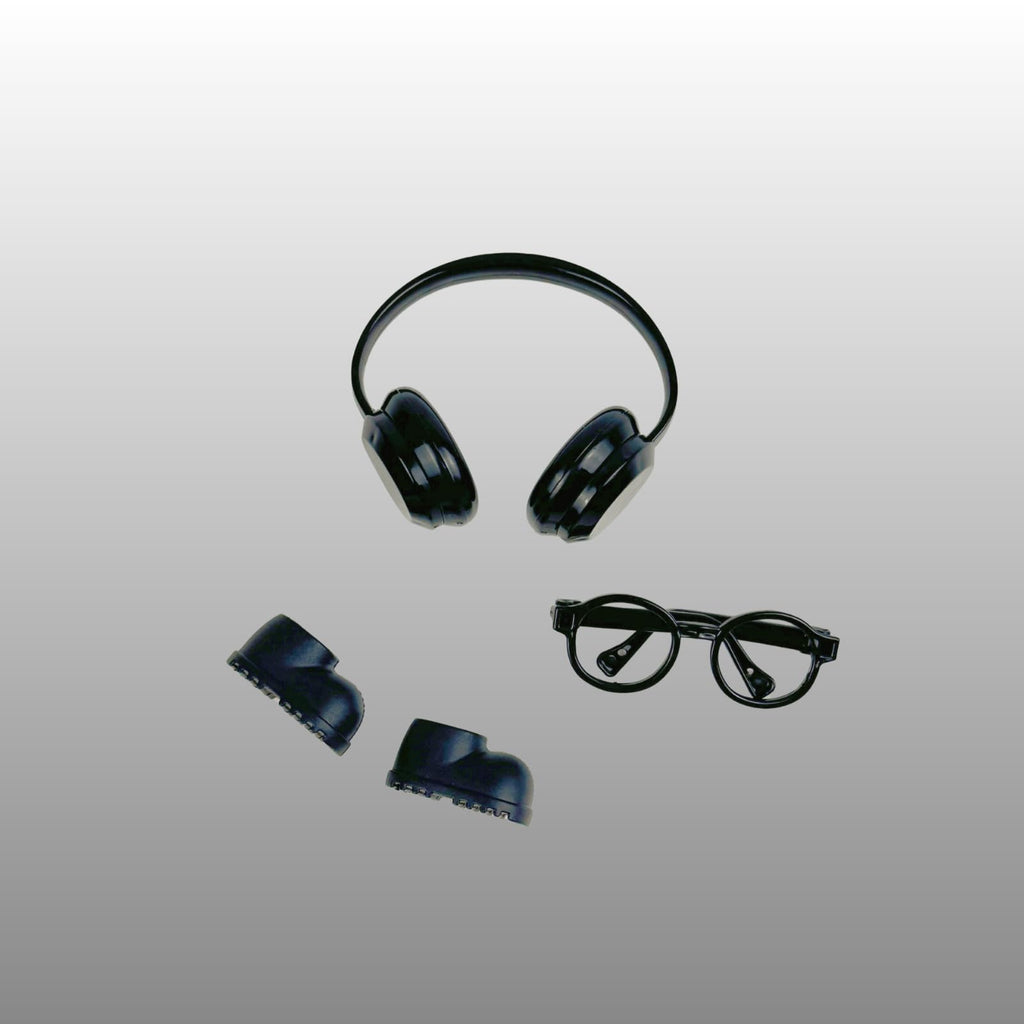 Labubu Clothing Set Cool-1: Outfit with Glasses, Headphones & Shoes for 17cm Dolls (Doll Not Included)