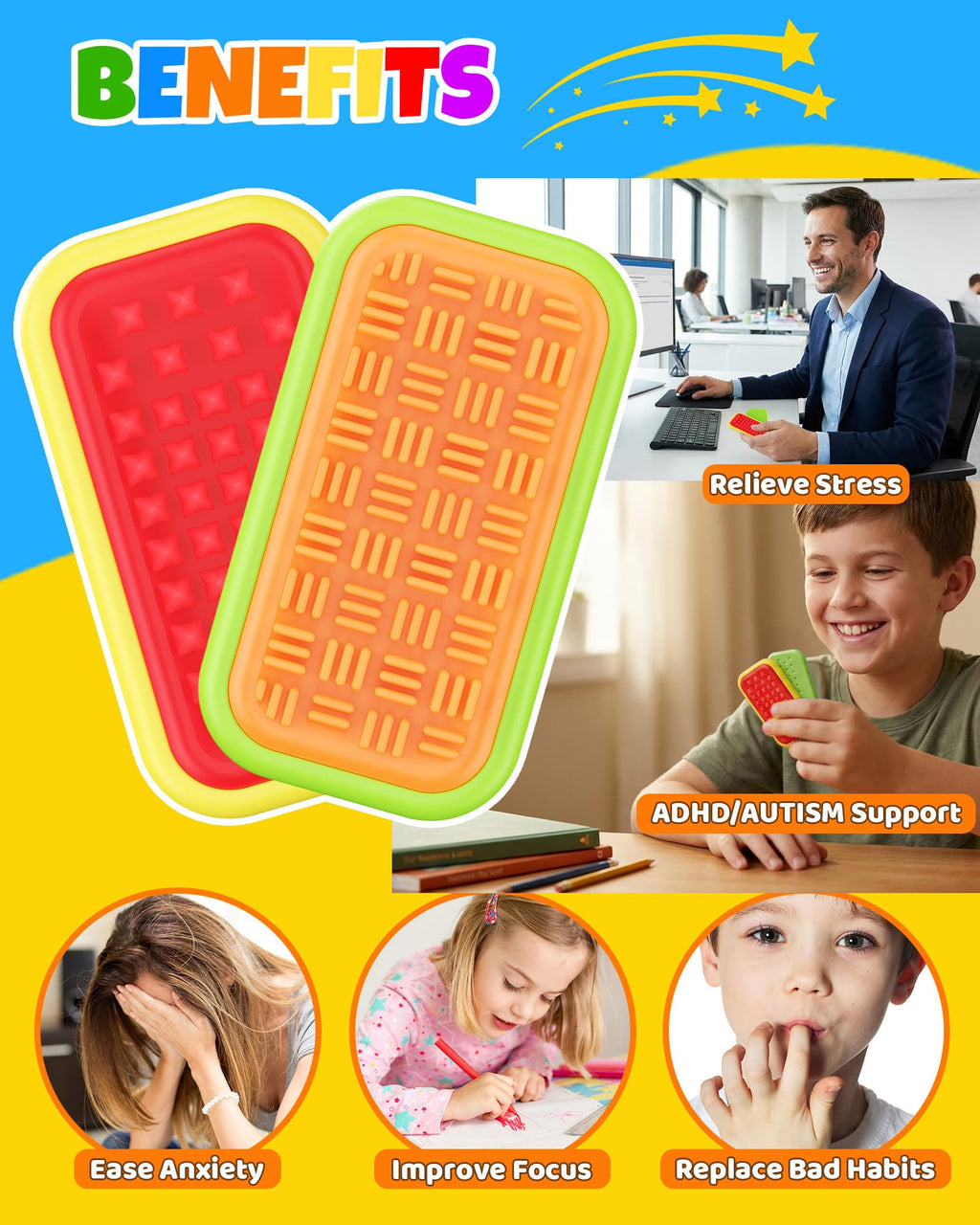 LADFAR Magnetic Sensory Fidget Toy Family Set – Silicone Sliders for Anxiety Relief & Focus