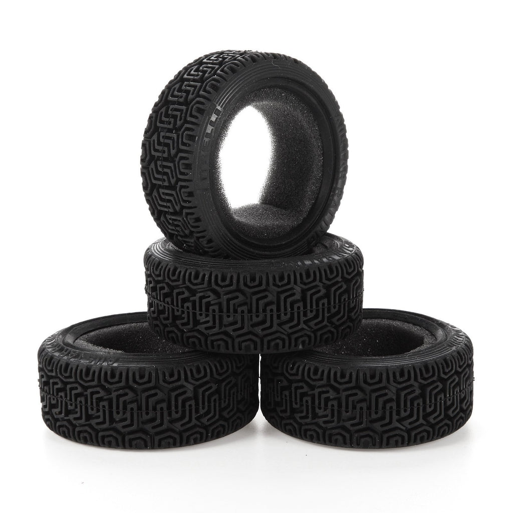 LAFEINA 1/10 Scale RC Car Rally Tires (4) - 68x26mm Rubber Black for Tamiya HSP HPI Kyosho