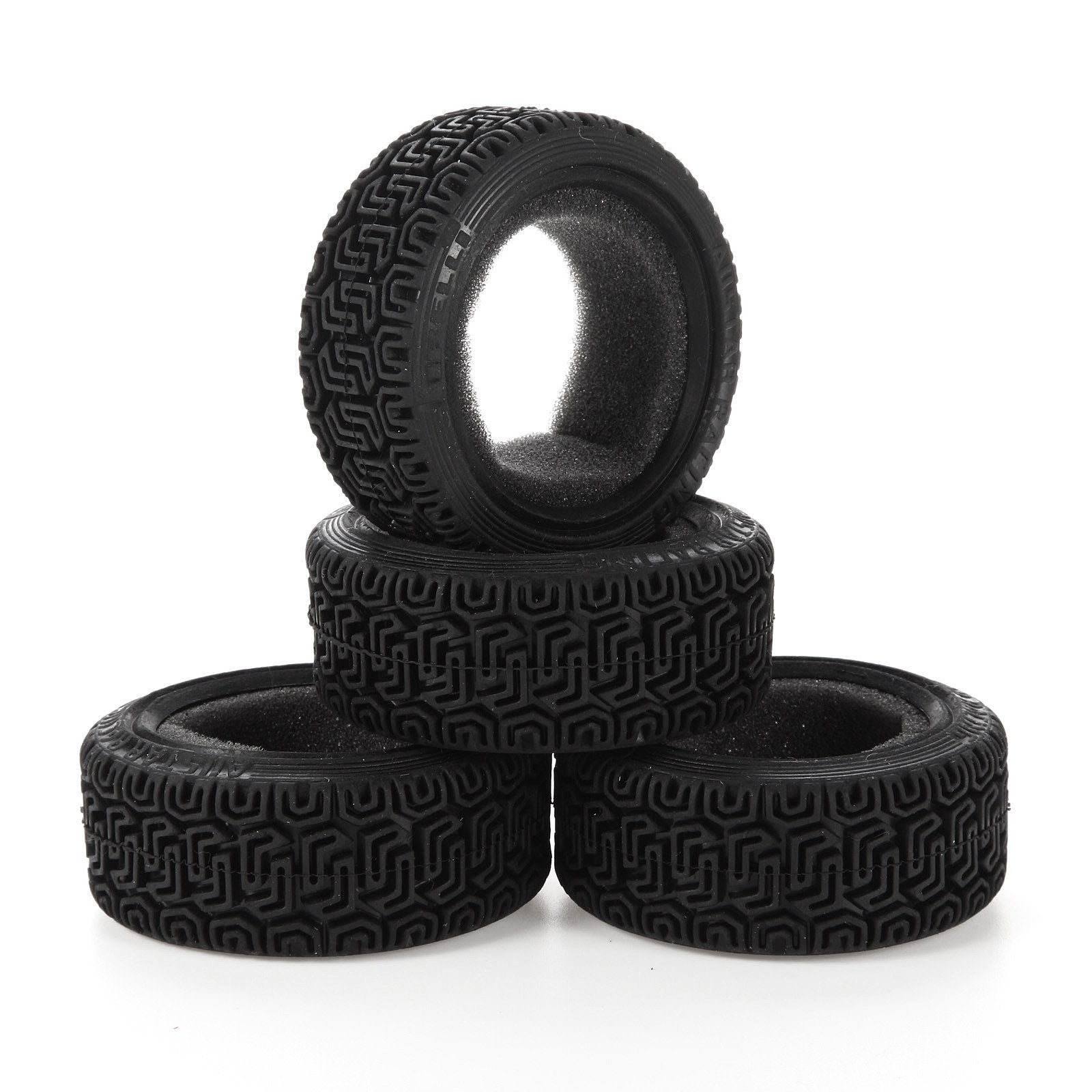 LAFEINA 1/10 Scale RC Car Rally Tires (4) - 68x26mm Rubber Black for Tamiya HSP HPI Kyosho