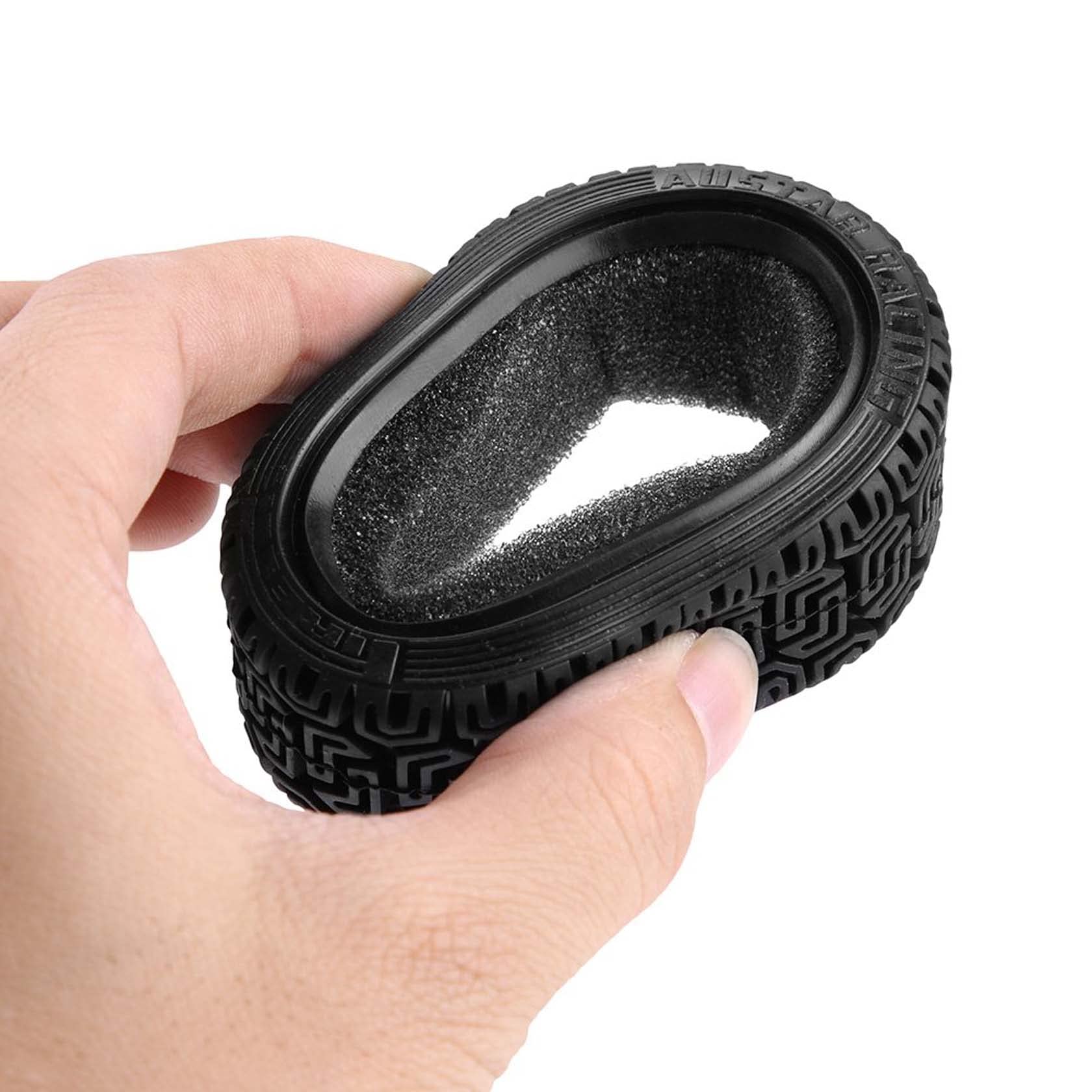 LAFEINA 1/10 Scale RC Car Rally Tires (4) - 68x26mm Rubber Black for Tamiya HSP HPI Kyosho