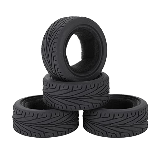 LAFEINA 65mm 1/10 RC On-Road Run-Flat Tires (4-Pack) for HSP, Tamiya, HPI, Kyosho