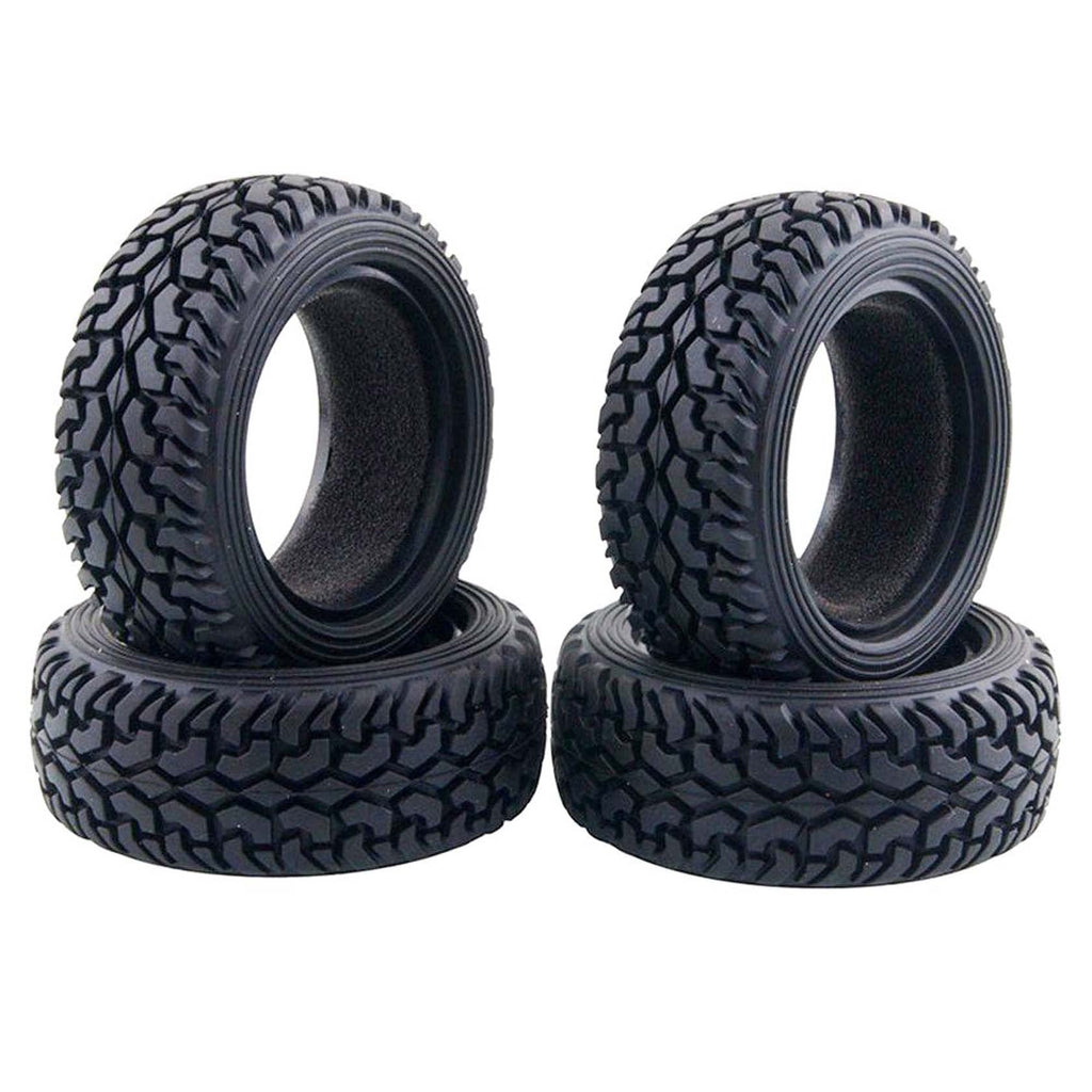 LAFEINA 75mm RC Rally Car Tires - 4 Pack Rubber On-Road Tires for 1/10 & 1/16 Scale