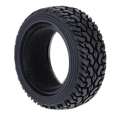 LAFEINA 75mm RC Rally Car Tires - 4 Pack Rubber On-Road Tires for 1/10 & 1/16 Scale