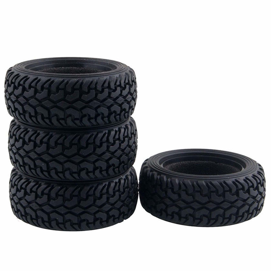 LAFEINA 75mm RC Rally Car Tires - 4 Pack Rubber On-Road Tires for 1/10 & 1/16 Scale
