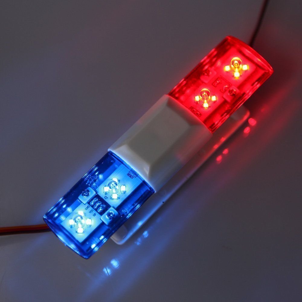 LAFEINA Red & Blue LED Police Flash Light for 1/10 1/8 RC Crawler, Monster Truck, SCX10, TRX4