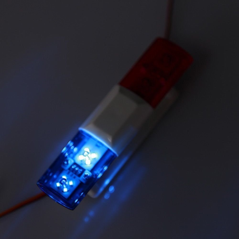 LAFEINA Red & Blue LED Police Flash Light for 1/10 1/8 RC Crawler, Monster Truck, SCX10, TRX4