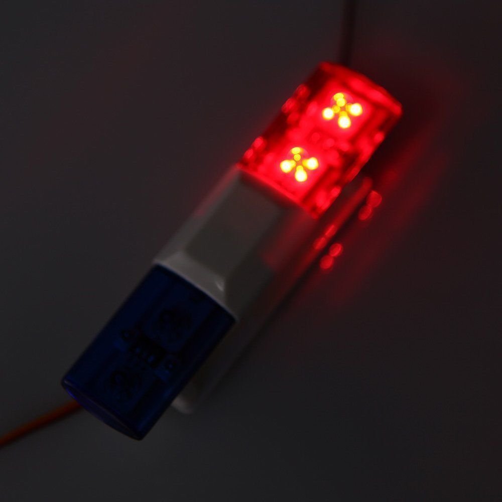 LAFEINA Red & Blue LED Police Flash Light for 1/10 1/8 RC Crawler, Monster Truck, SCX10, TRX4