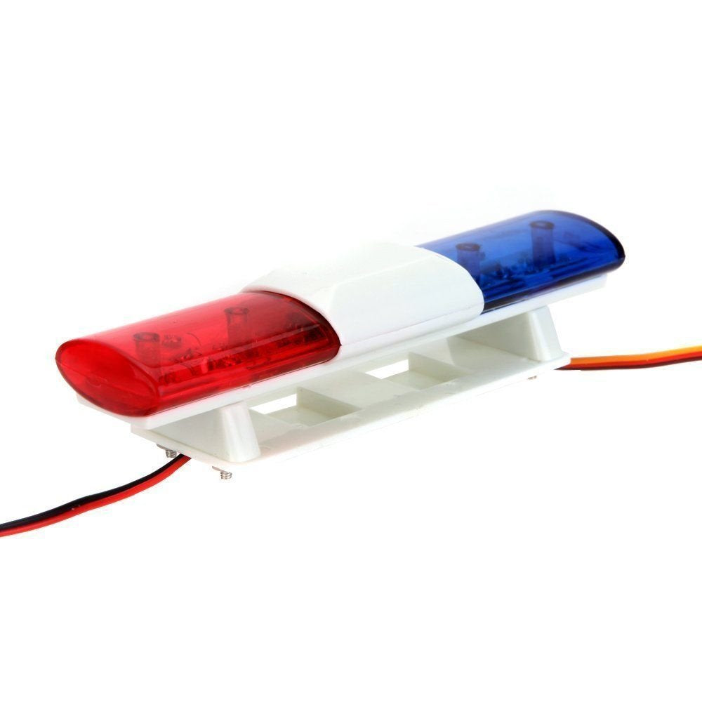 LAFEINA Red & Blue LED Police Flash Light for 1/10 1/8 RC Crawler, Monster Truck, SCX10, TRX4