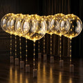 Lagarto 10-Pack Clear LED Balloons: 18-Inch Reusable Glow Balloons with Individual Light Strings for Parties, Weddings, Birthdays (Batteries Required)