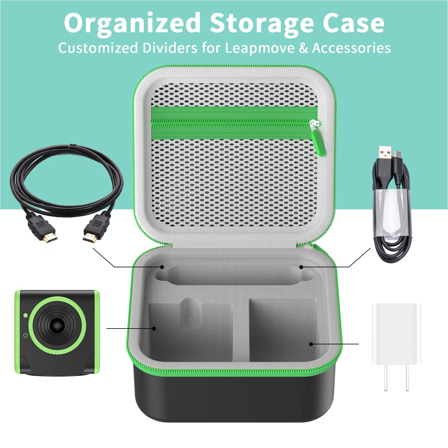 Lakdun Hard Shell Carrying Case for Leapfrog LeapMove Active Learning System – Storage with Organized Compartments