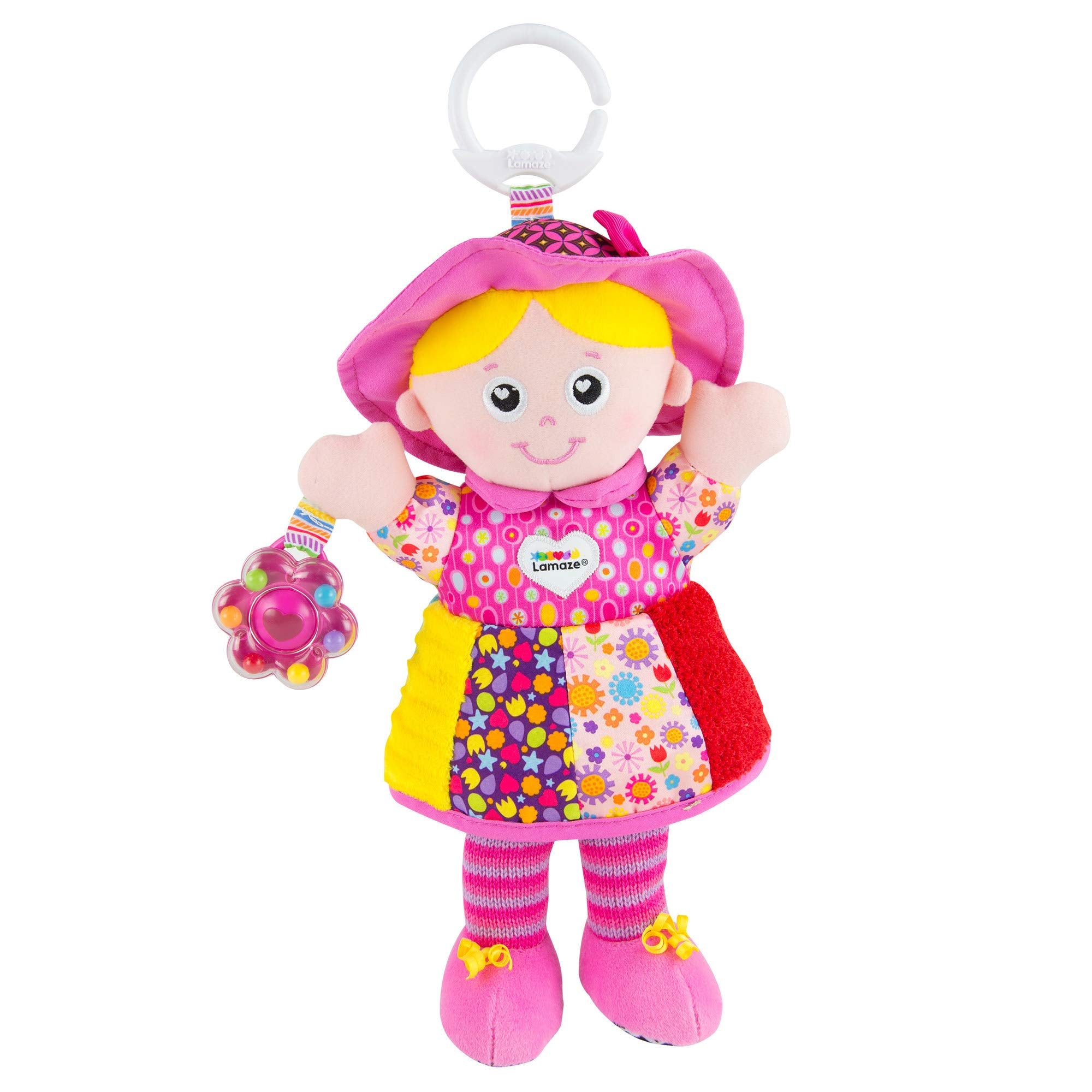 Lamaze My Friend Emily – Baby Sensory Doll with Crinkle Skirt and Rattle Flower