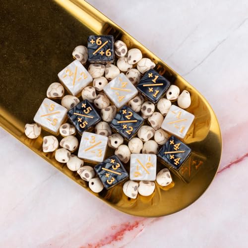 LAMJAM 48-Piece MTG Keyword & Counter Dice Set – Abilities Dice (+1/+1 & -1/-1) with Pouch