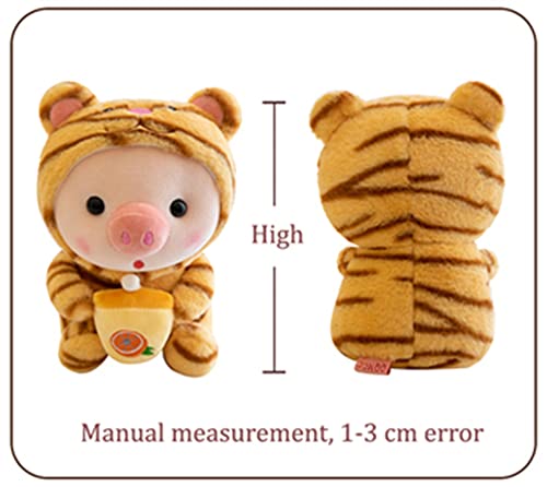 LANFIRE Pig Plush Pillow – 9.8 Inch Cute Plush Pig Dressed as Frog, Tiger, Rabbit, Unicorn, Pink – Soft Cotton, Machine Washable, Gift for Kids